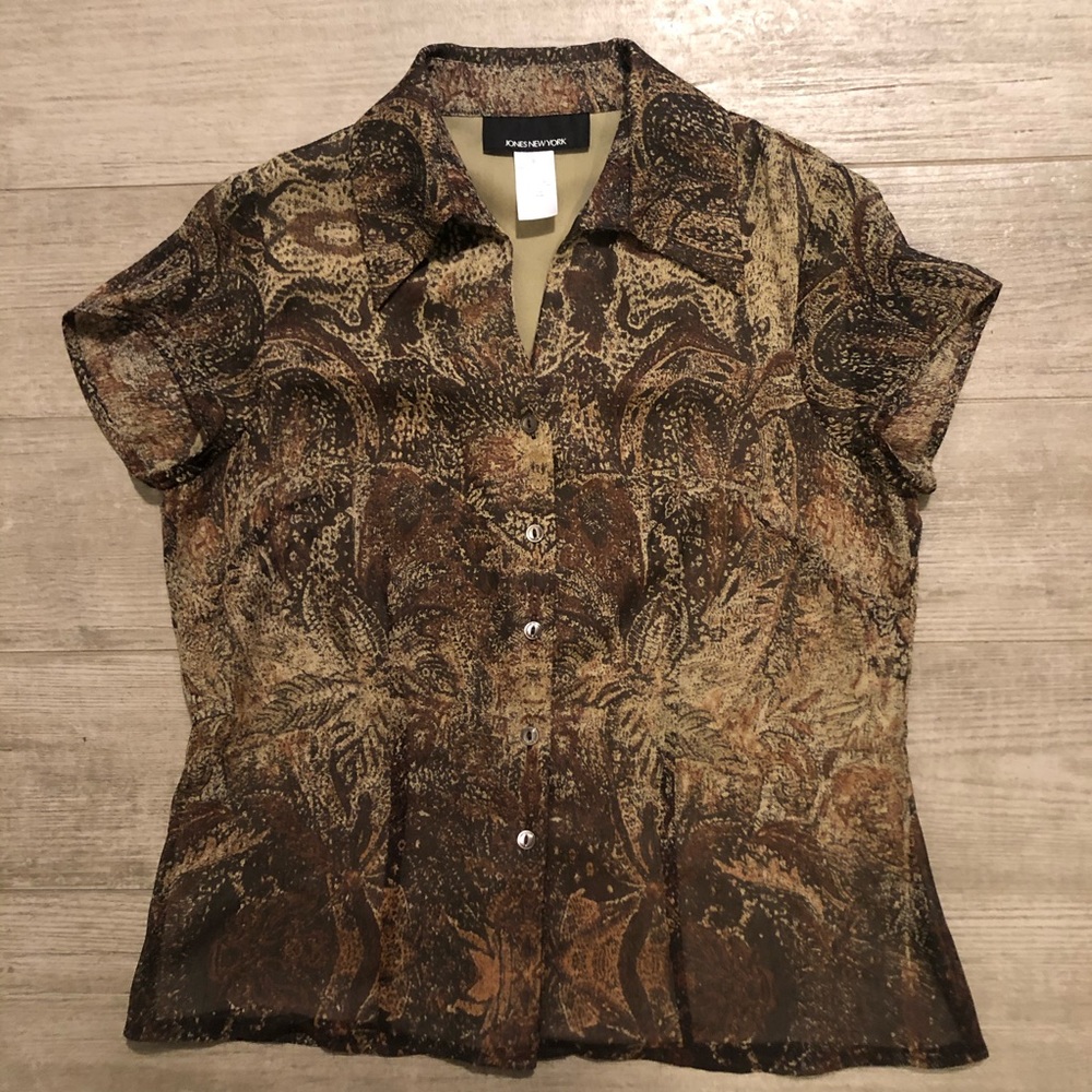 Jones NY Patterned Blouse